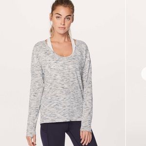 Lululemon Meant To Move Long Sleeve Tiger Space Dye Black White Size 12